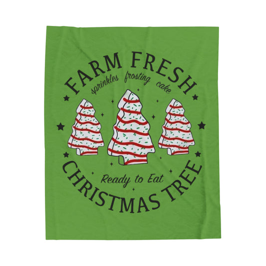 Christmas Tree cake Velveteen Plush Blanket