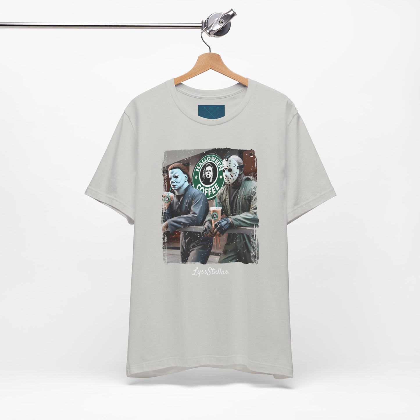 Halloween Horror Unisex Tee - Jason and Michael Myers Coffee Shirt