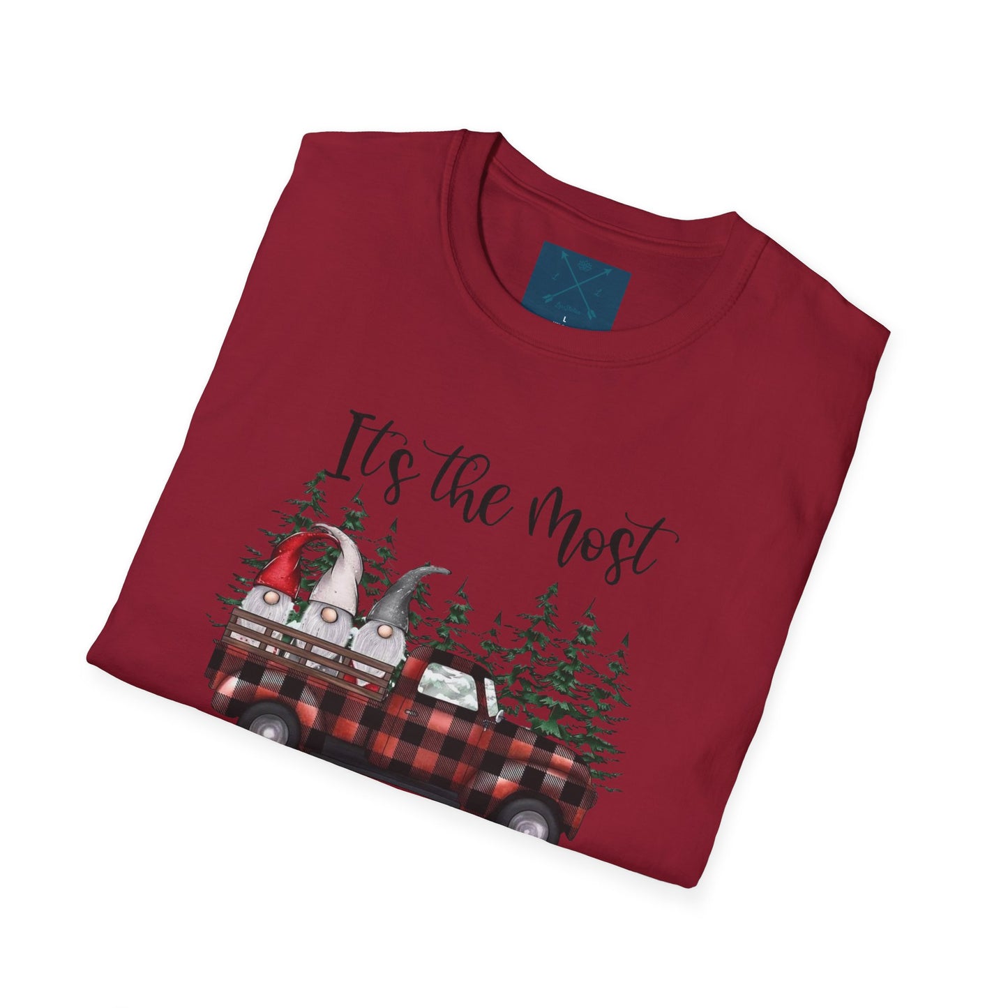 Christmas Gnome Unisex T-Shirt with Red Truck Design