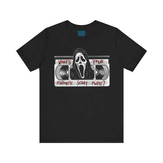 What's your Favorite Scary Movie? Unisex Jersey Short Sleeve Tee