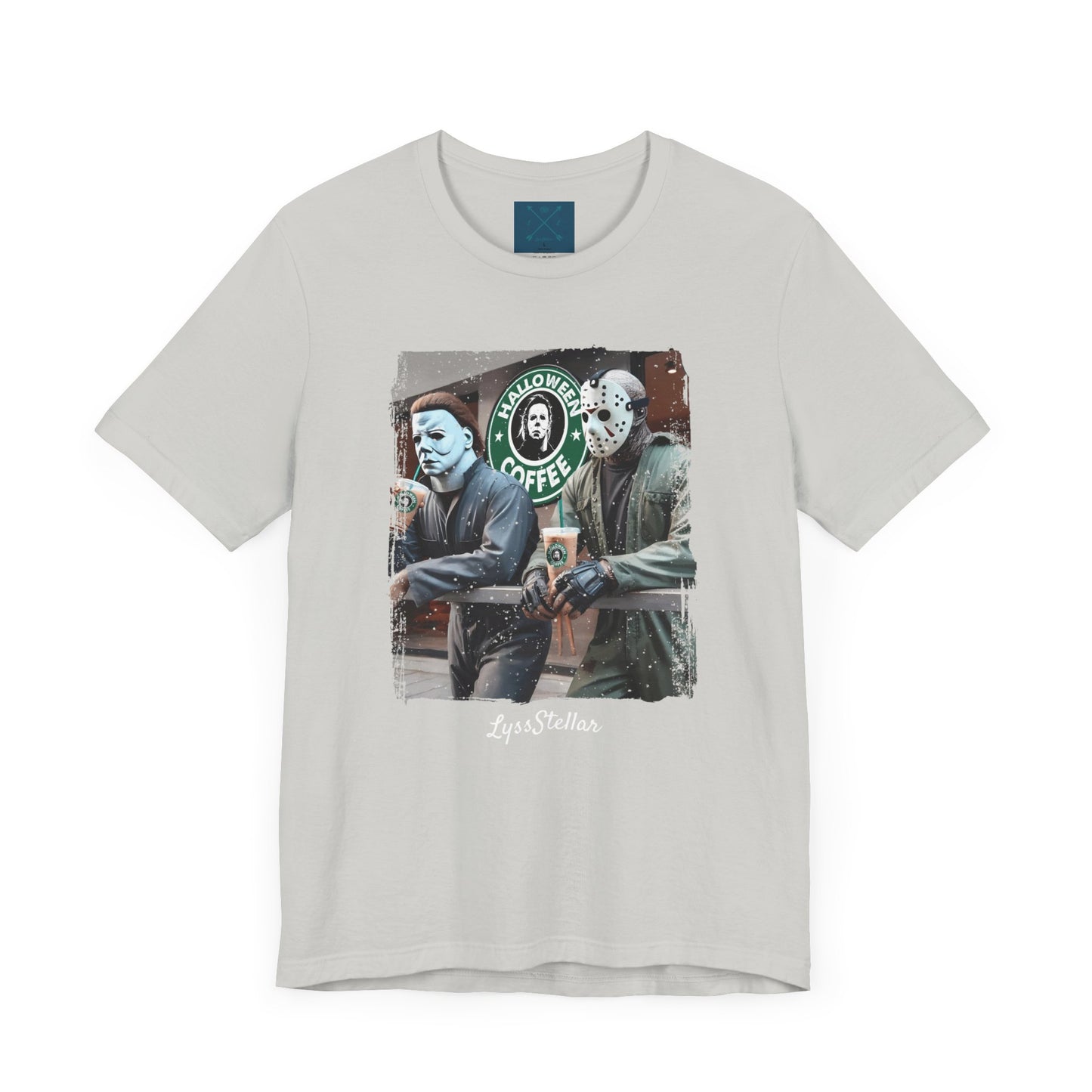 Halloween Horror Unisex Tee - Jason and Michael Myers Coffee Shirt