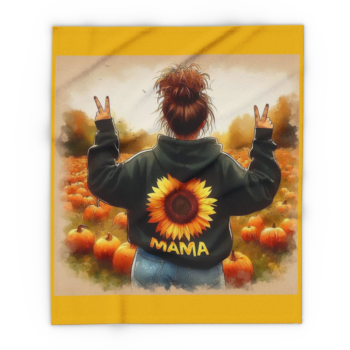 Mama Sunflower Arctic Fleece Blanket