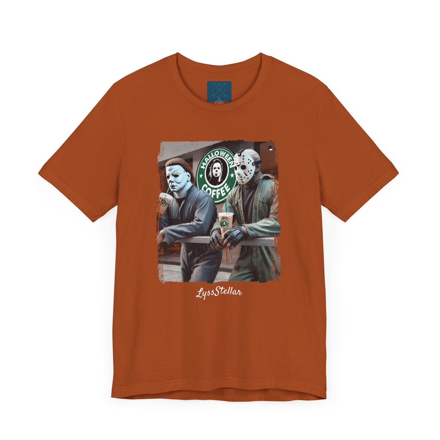 Halloween Horror Unisex Tee - Jason and Michael Myers Coffee Shirt