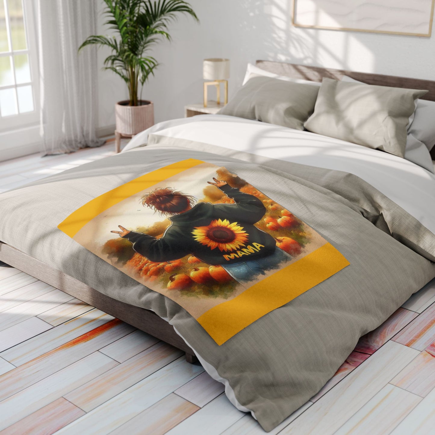 Mama Sunflower Arctic Fleece Blanket