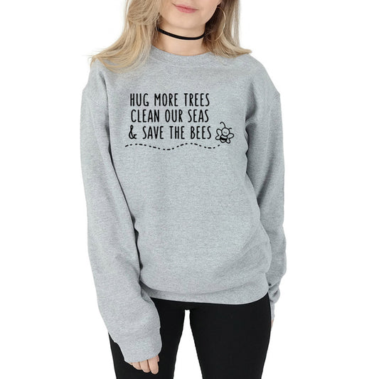 Four-Line Hoodie Letter Printed Sweater