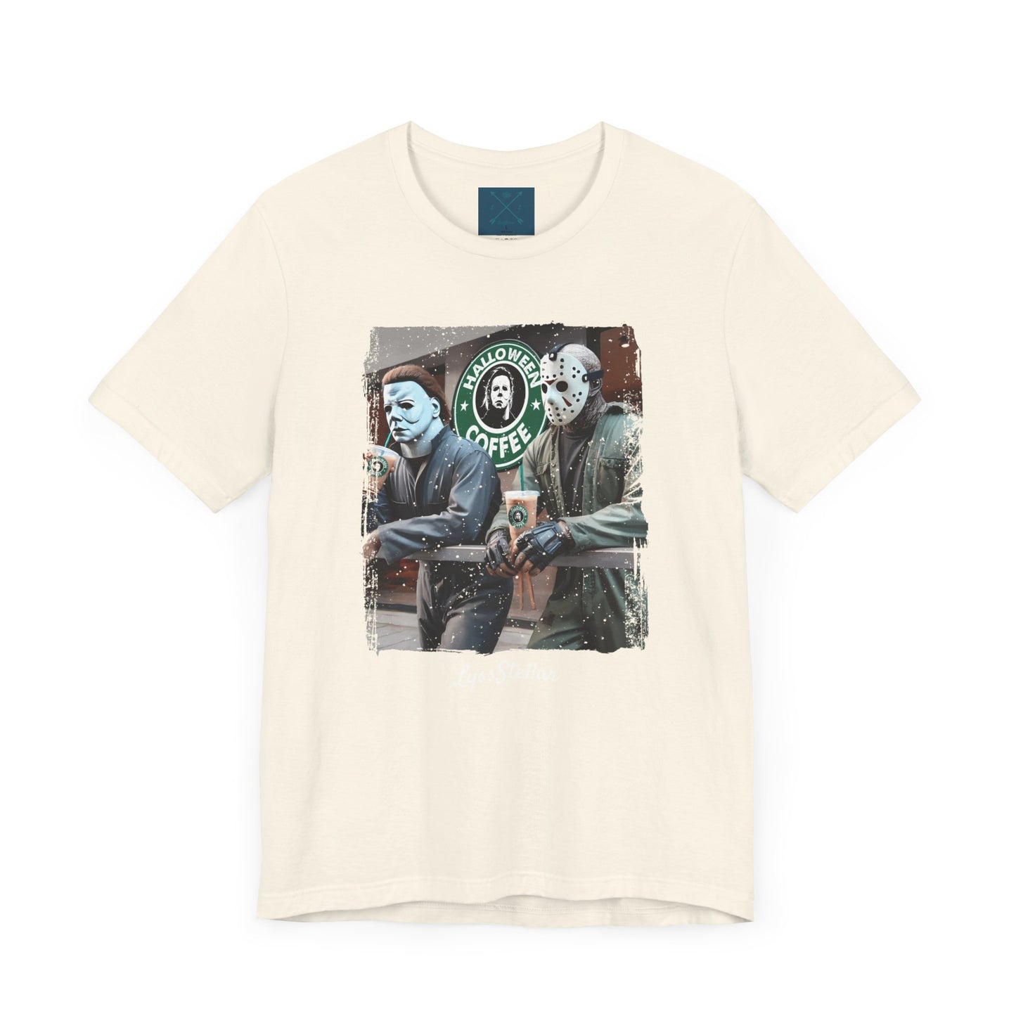 Halloween Horror Unisex Tee - Jason and Michael Myers Coffee Shirt