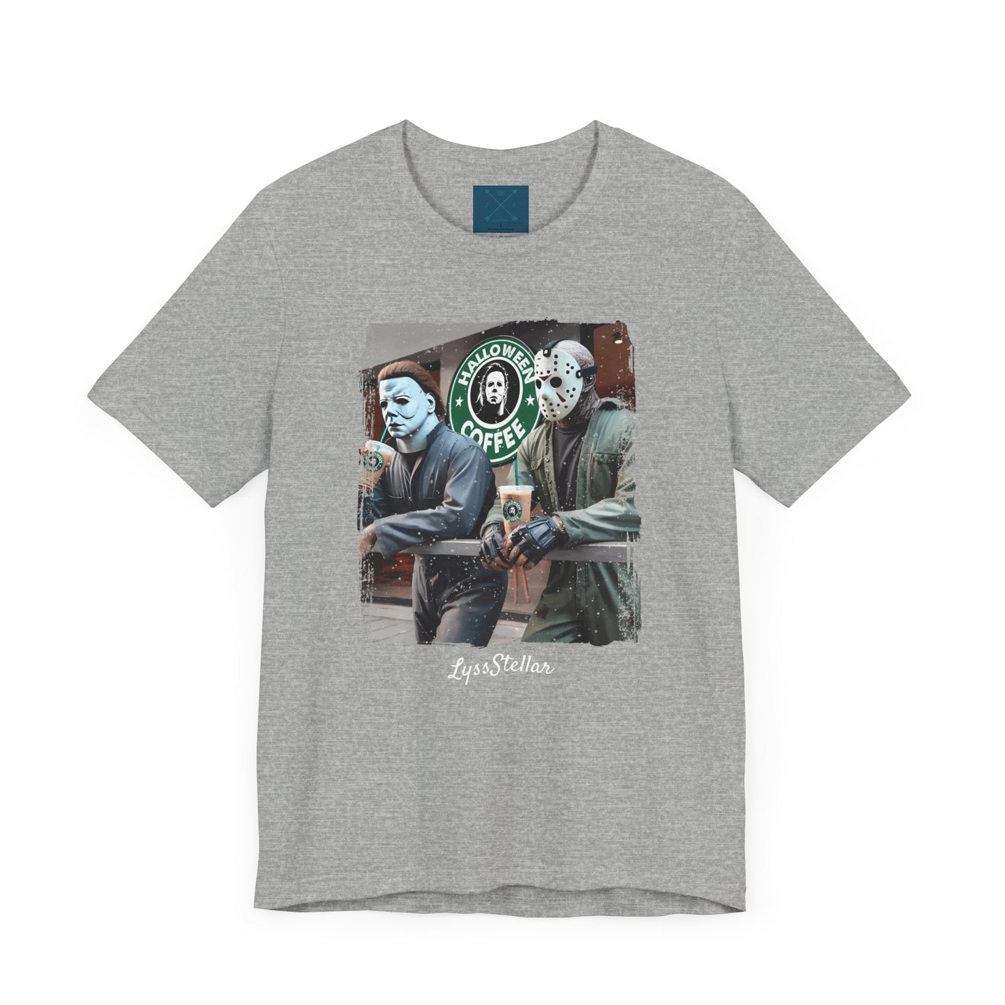 Halloween Horror Unisex Tee - Jason and Michael Myers Coffee Shirt