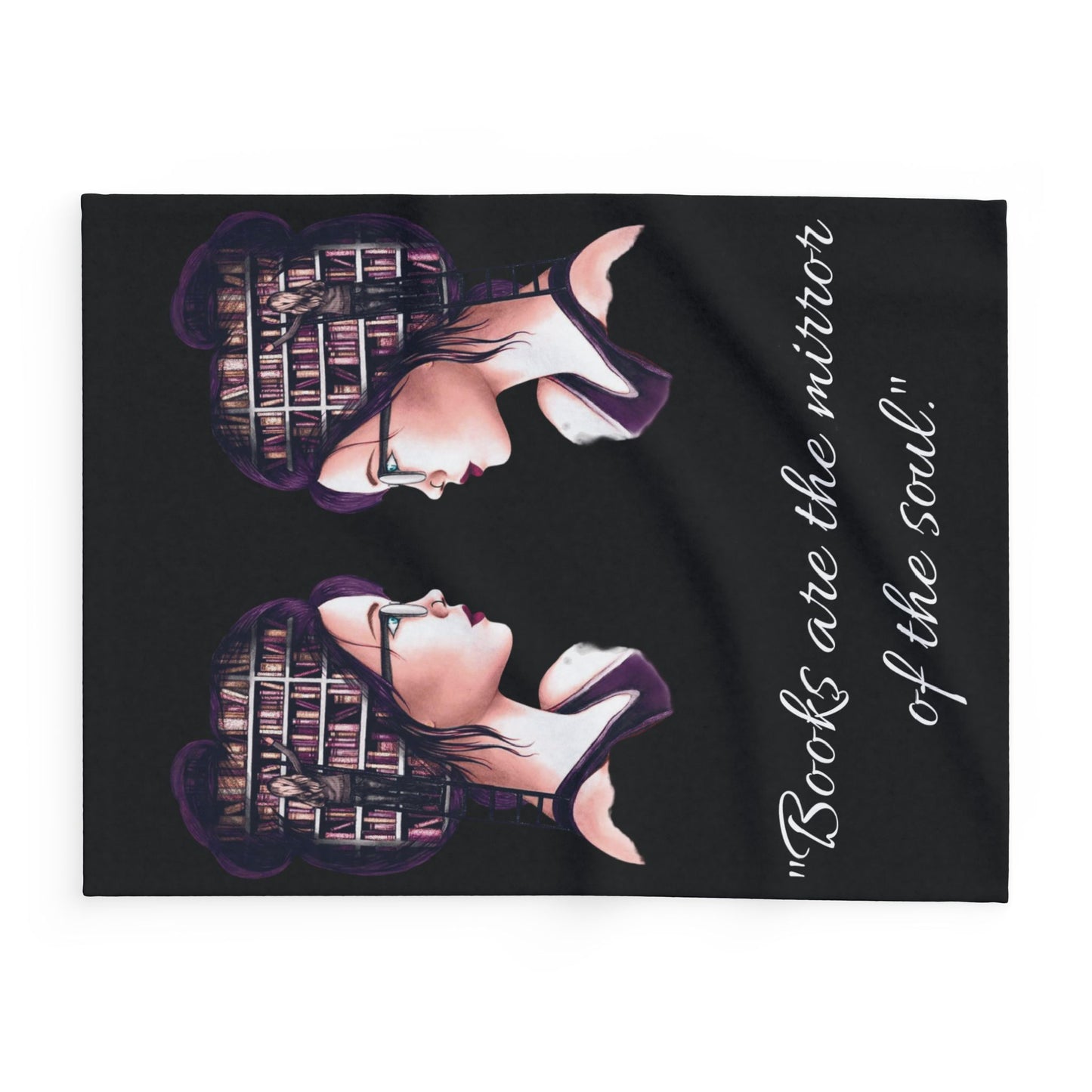 Fleece Blanket - Books Love Reading Mirror Into Soul Design