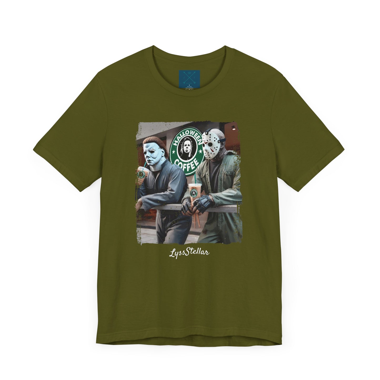 Halloween Horror Unisex Tee - Jason and Michael Myers Coffee Shirt