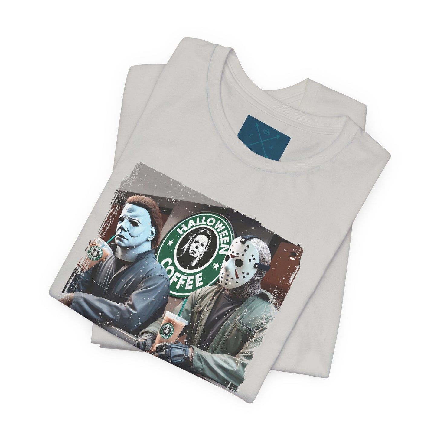 Halloween Horror Unisex Tee - Jason and Michael Myers Coffee Shirt