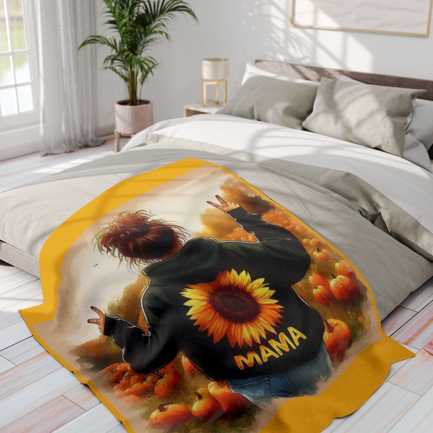 Mama Sunflower Arctic Fleece Blanket