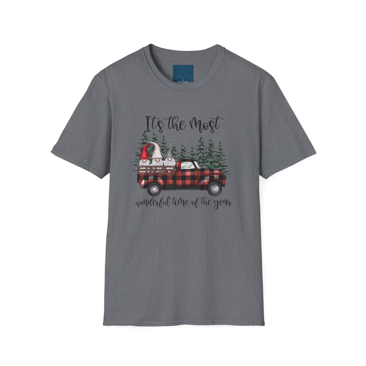 Christmas Gnome Unisex T-Shirt with Red Truck Design