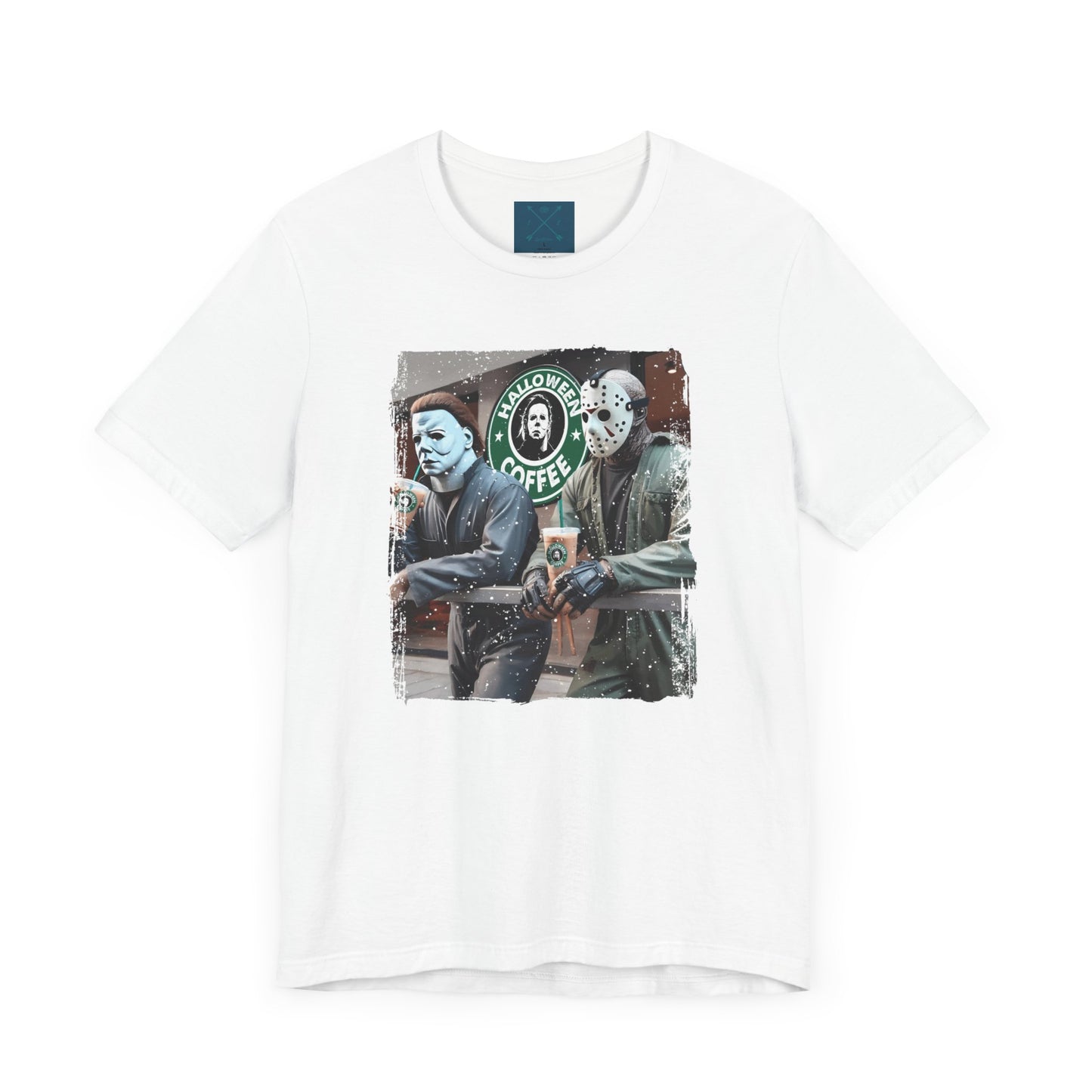 Halloween Horror Unisex Tee - Jason and Michael Myers Coffee Shirt