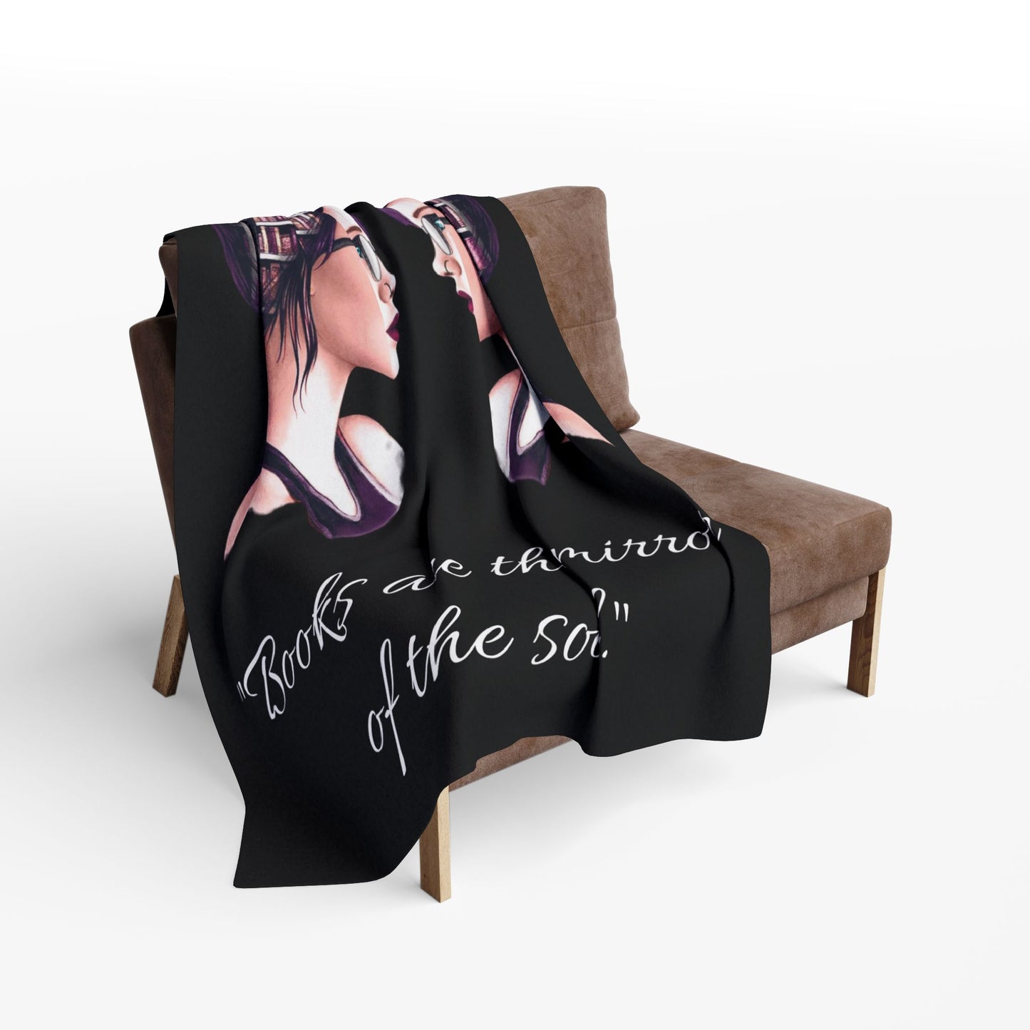 Fleece Blanket - Books Love Reading Mirror Into Soul Design