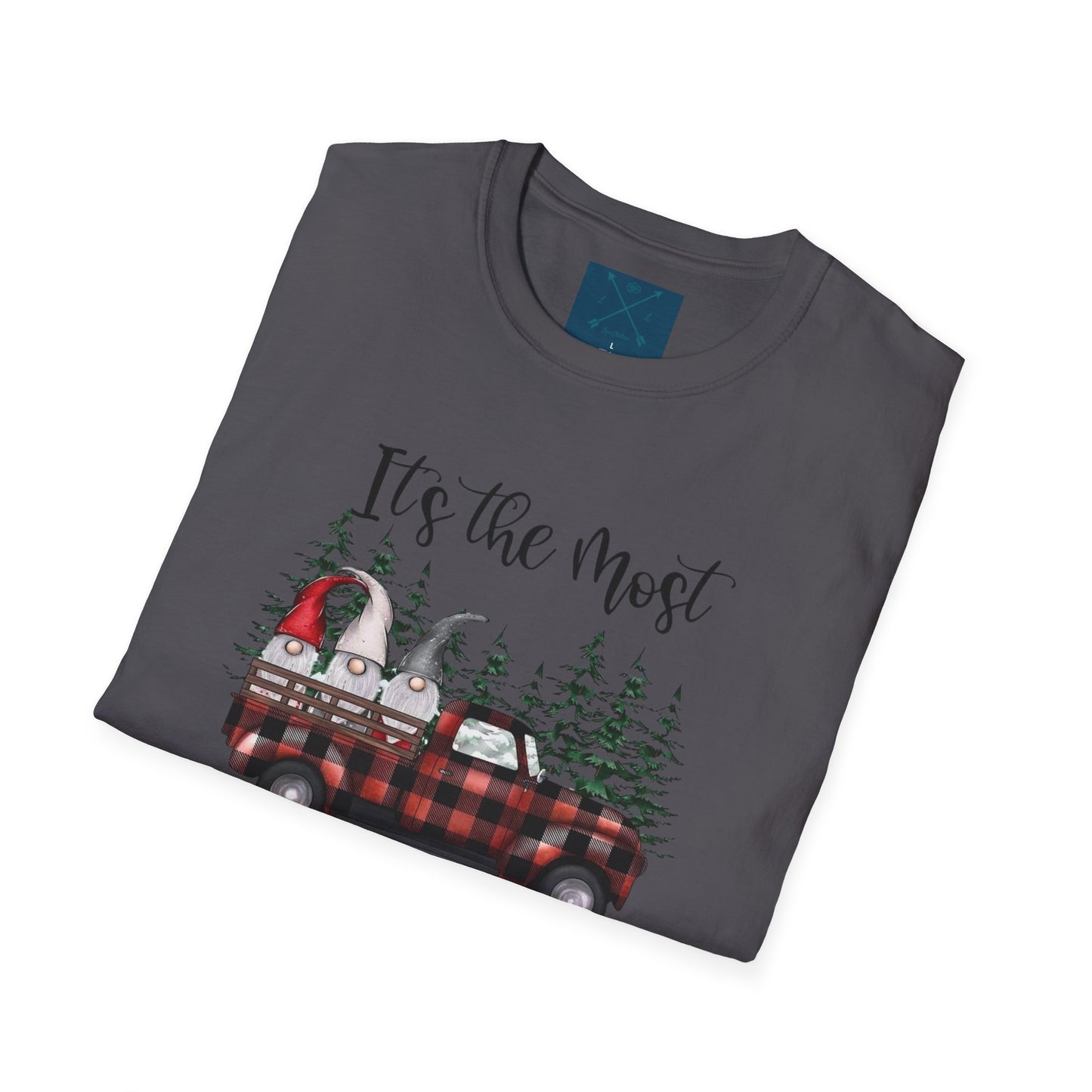 Christmas Gnome Unisex T-Shirt with Red Truck Design