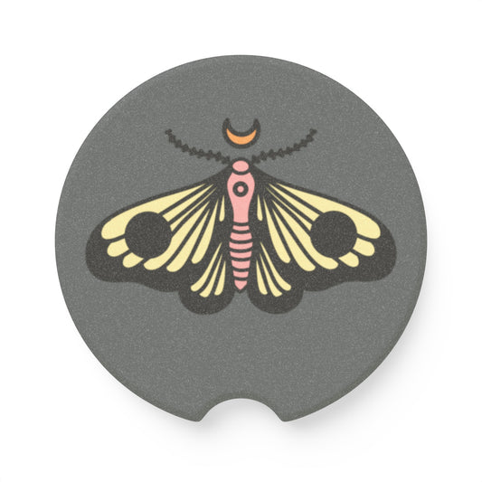 Nighttime Butterfly Soapstone Car Coaster