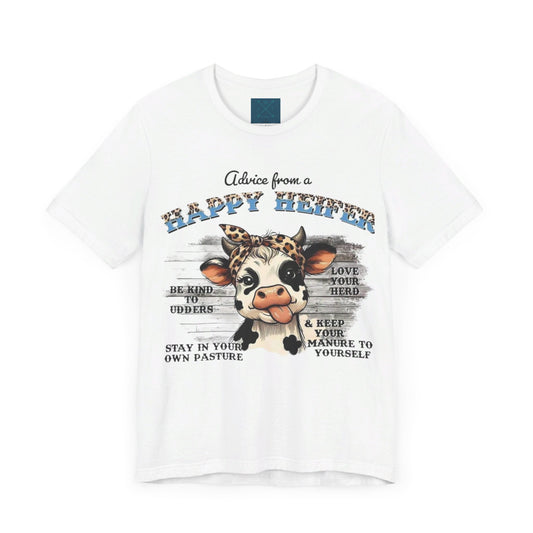 Happy Heifer Unisex Jersey Short Sleeve Tee