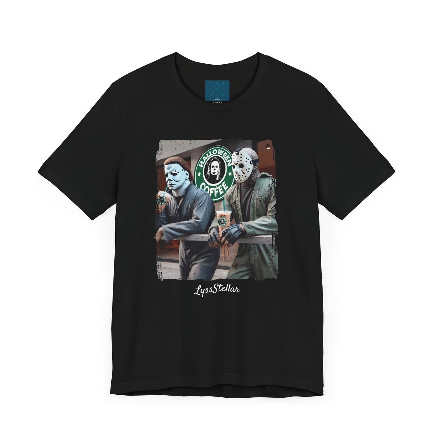 Halloween Horror Unisex Tee - Jason and Michael Myers Coffee Shirt