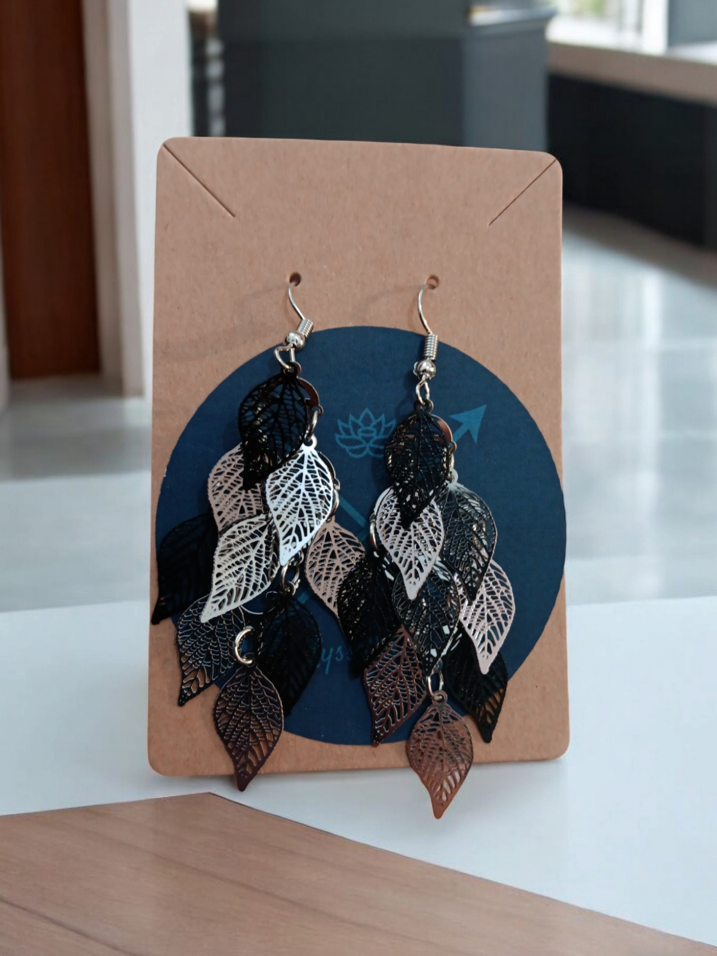 Silver/Black Dangly Earrings